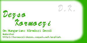 dezso kormoczi business card