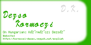 dezso kormoczi business card